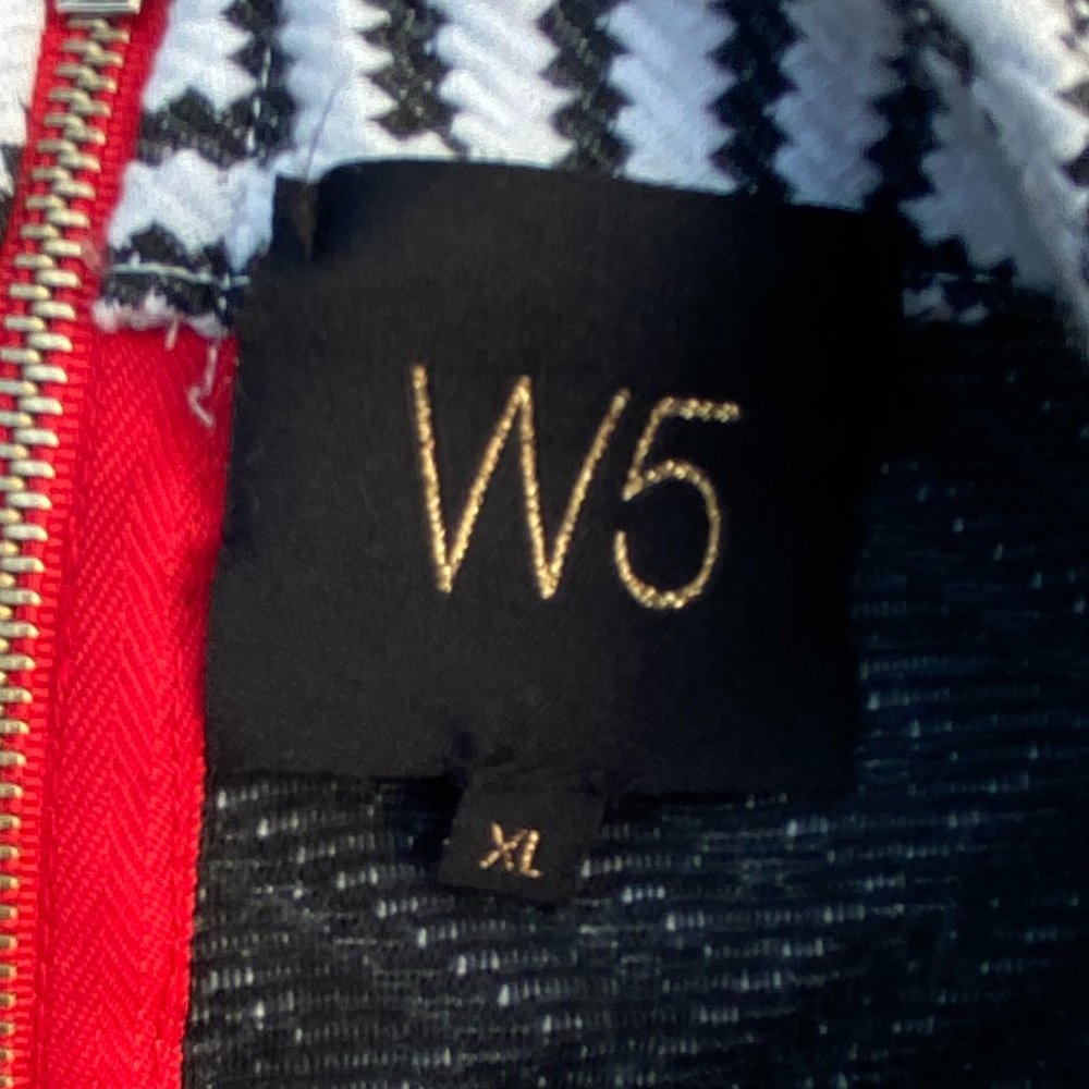 Anthropologie W5 Jacquard Black White Geometric Woven Stripe Office Blouse-XL - Picture 10 of 12